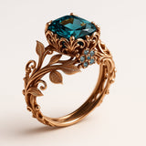 Ring mit natürlichem grünem Kristall