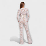 Spitzen-Jumpsuit mit Korsett, Rückansicht, weißer Spitzenstoff mit geschnürtem Look