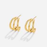 Hélène – Goldene Mini-Ohrringe mit strukturiertem Design