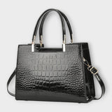 Emilie | Glänzende Krokodilleder-Handtasche