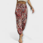 Scarlett Hose mit ethnischer Paisley-Grafik, bunte Haremform mit weitem Bein