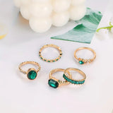 Elegant Zarin Emerald Ring Set | Gold