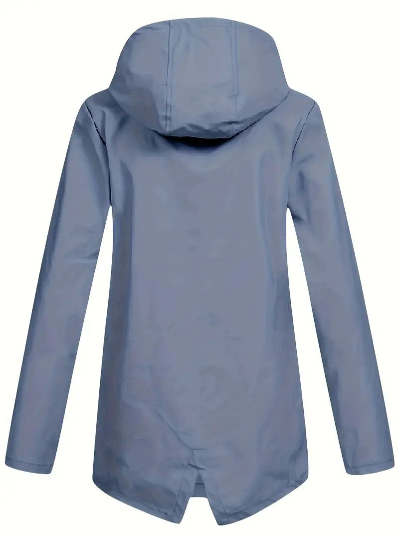Damen-Kapuzenpullover mit Kapuze, hellblauem Außenmaterial und Reißverschluss