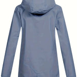 Damen-Kapuzenpullover mit Kapuze, hellblauem Außenmaterial und Reißverschluss