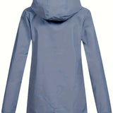 Damen-Kapuzenpullover mit Kapuze, hellblauem Außenmaterial und Reißverschluss