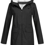 Damen-Kapuzenpullover mit Reißverschluss, schwarzer Außenjacke und Sherpa-Futter
