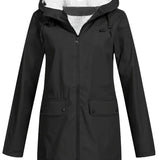 Damen-Kapuzenpullover mit Reißverschluss, schwarzer Außenjacke und Sherpa-Futter