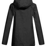 Damen-Kapuzenpullover mit Kapuze, schwarzem Außenmaterial und Reißverschluss
