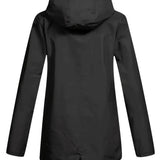 Damen-Kapuzenpullover mit Kapuze, schwarzem Außenmaterial und Reißverschluss