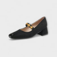 Eleanor - Klobige Absätze mit Metallmünze