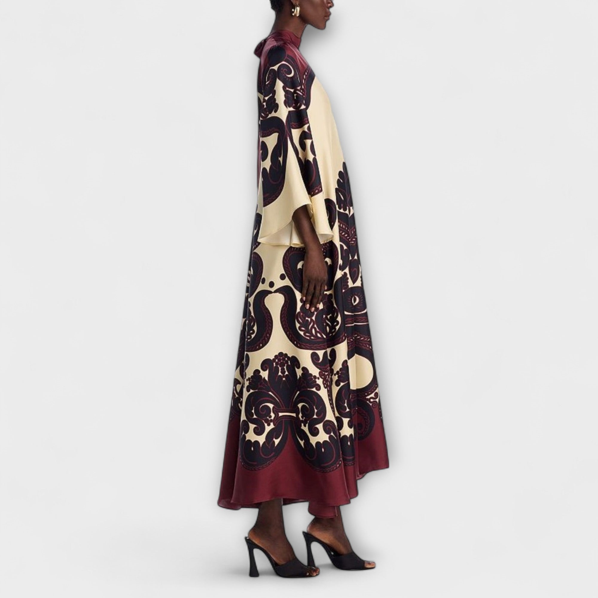 Maxikleid mit langem Rocksaum und Paisley-Print, weite Kimonoärmel