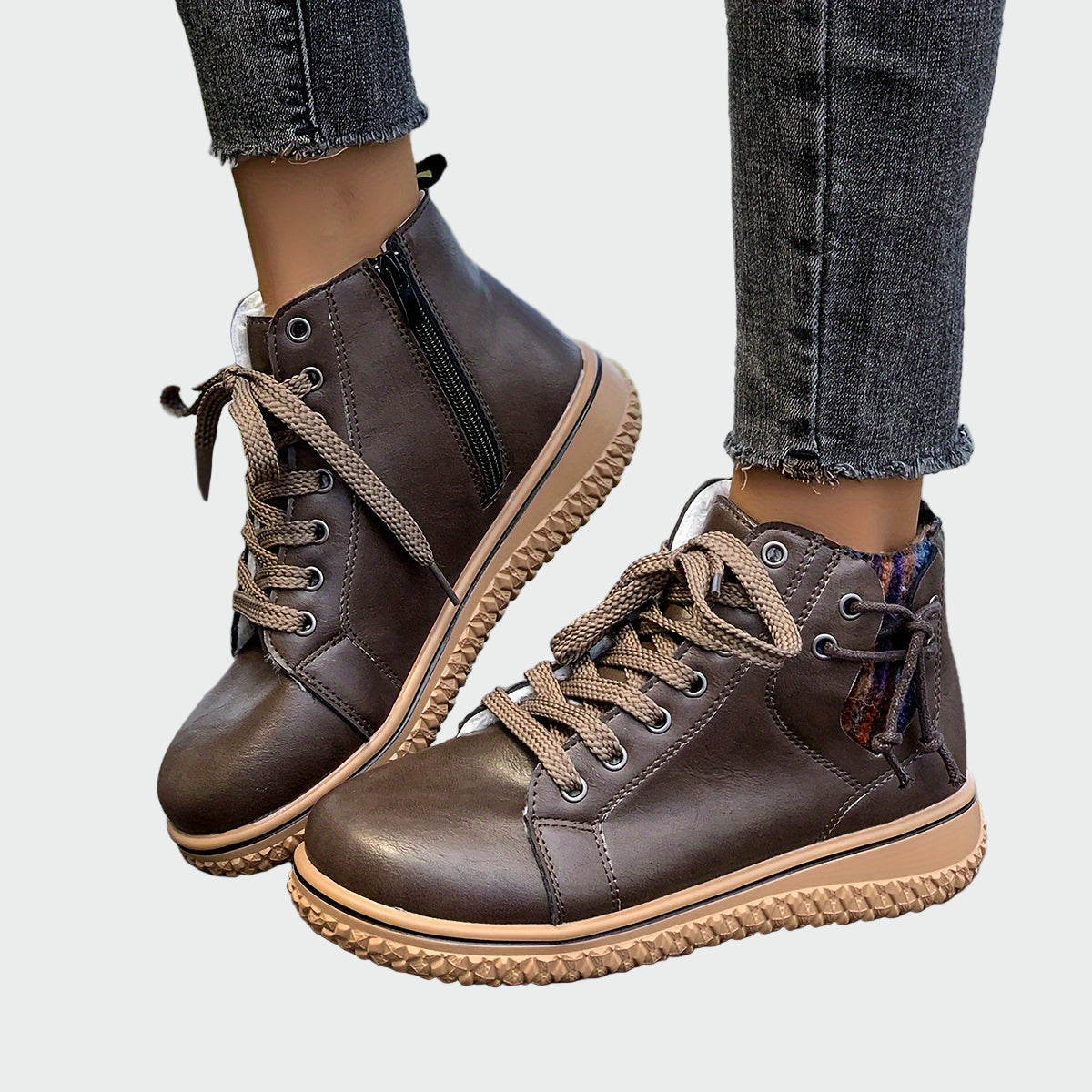 Orthopädische Lederstiefel mit niedrigem Schaft