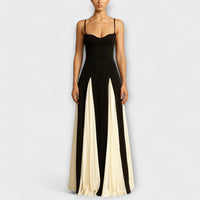 Ember - Klassische Eleganz A-Linie Maxi Kleid mit Tüllpaneelen