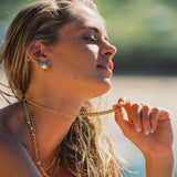Hélène – Golden Necklace with Spot Accents
