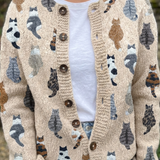 Sabine | Strickjacke mit Katzen-Design