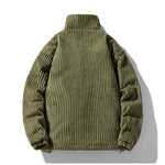 Mascha Cordjacke, olivgrün gerippter Cord, Rückansicht mit geradem Saum