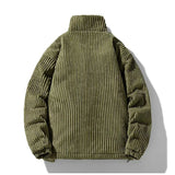 Mascha Cordjacke, olivgrün gerippter Cord, Rückansicht mit geradem Saum