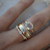Lily - Vintage-Ring-Set aus Gold mit Zirkonia