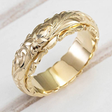 Antiker Goldring mit Blumenmotiv