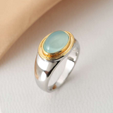 Gabi - Vintage Ring aus grünem Mondstein