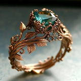 Ring mit natürlichem grünem Kristall