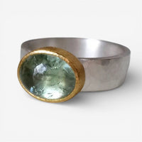 Celeste | Retro-Grüner Ring mit Glänzendem Stein