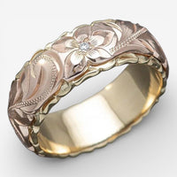 Vintage-Rosenblütenring aus Gold