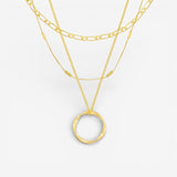 Collier mit drei Reihen offener Ringe
