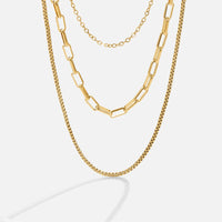 Joséphine – Dreireihige zarte Goldkette mit filigranen Gliedern