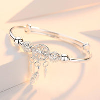 Verstellbares Armband mit Traumfänger aus 925er Silber