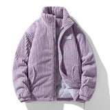 Mascha Cordjacke, lila gerippter Cord, Reißverschluss bis hoch, Seitentaschen