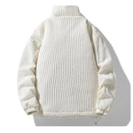 Mascha Cordjacke, weiß gerippter Cord, Rückansicht mit geradem Saum