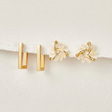 Céline – Geometric Gold Earrings